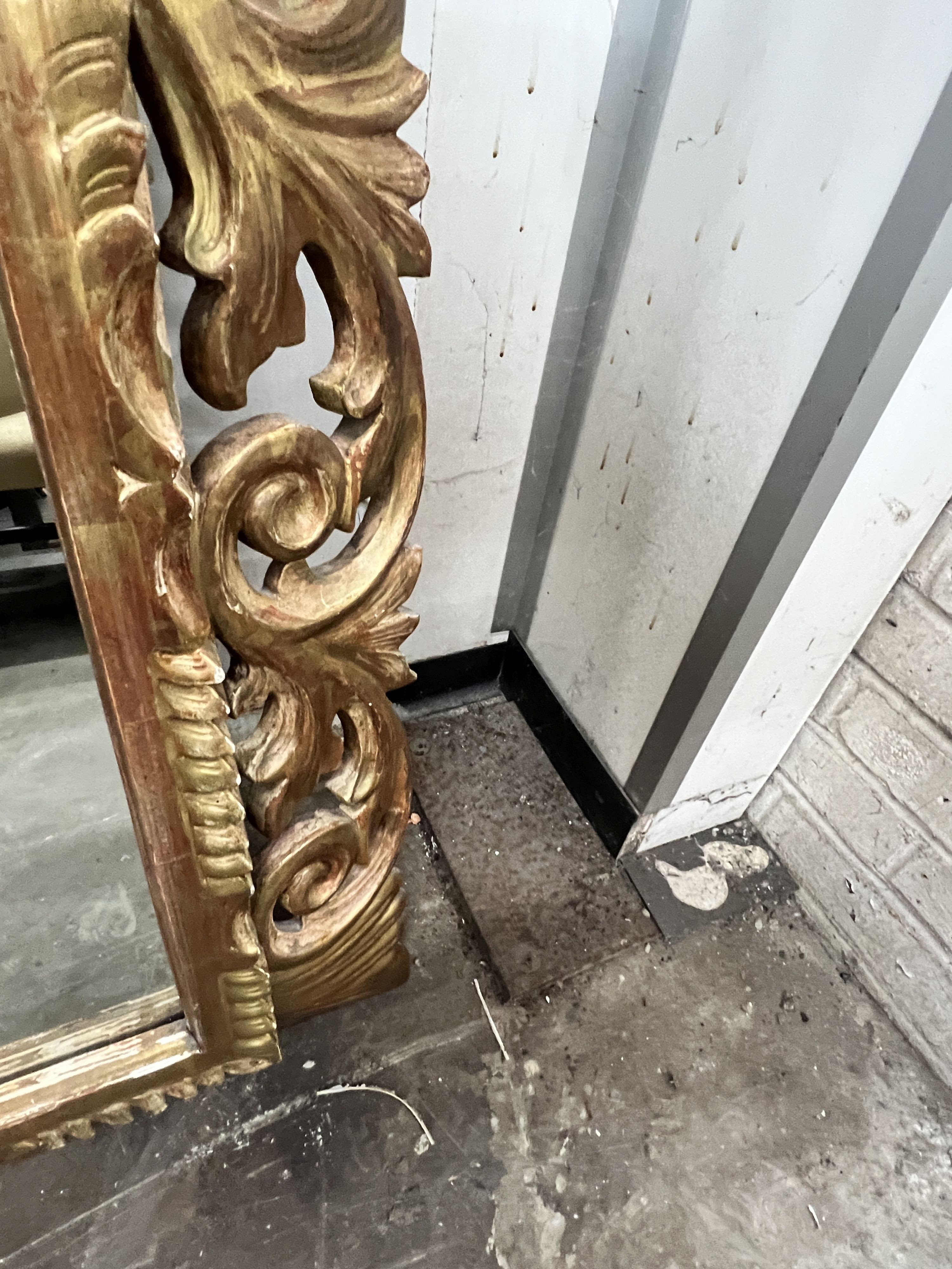 A 19th century rectangular carved giltwood overmantel mirror, width 120cm, height 156cm